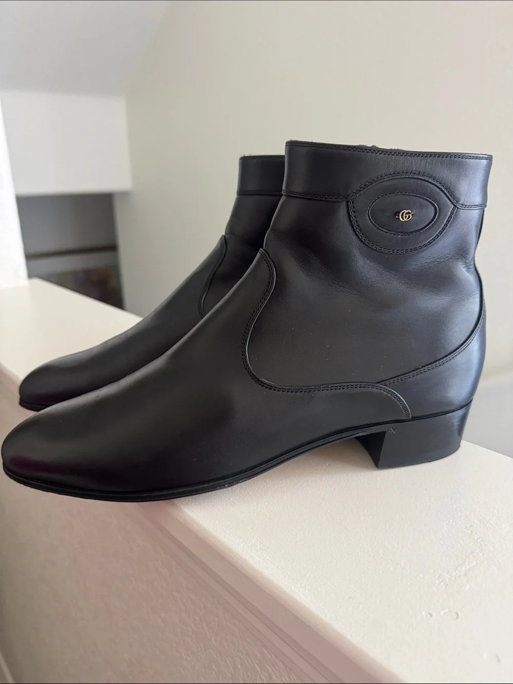 Gucci Men's Adel GG Leather Ankle Boots
